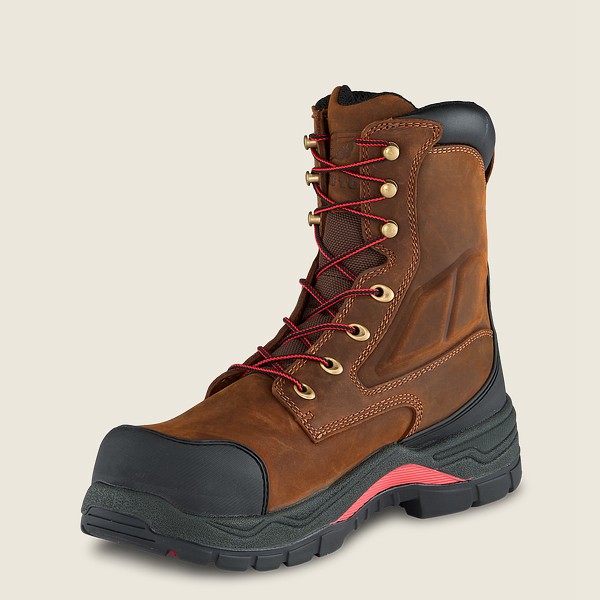 Safety Støvler Herre - Red Wing King Toe® Adc - 8-Inch Waterproof Toe - Brune/Sort - LBZIXK-673